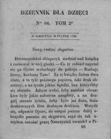 Dziennik dla Dzieci. 1830. T. 2. Nr 86