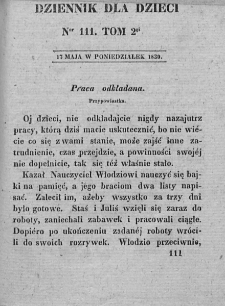 Dziennik dla Dzieci. 1830. T. 2. Nr 111