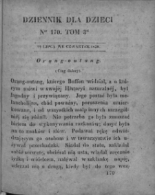 Dziennik dla Dzieci. 1830. T. 3. Nr 170