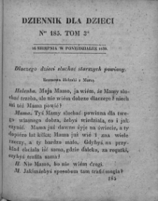 Dziennik dla Dzieci. 1830. T. 3. Nr 185