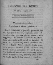 Dziennik dla Dzieci. 1830. T. 3. Nr 186