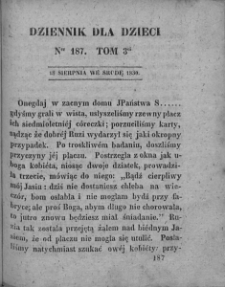 Dziennik dla Dzieci. 1830. T. 3. Nr 187