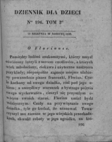 Dziennik dla Dzieci. 1830. T. 3. Nr 196