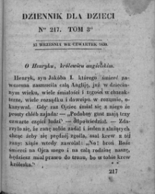 Dziennik dla Dzieci. 1830. T. 3. Nr 217