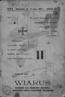 Wiarus. Pismo dla żołnierzy polskich wydawane przez Komisyę Wojskową. 1919. T. 2. Zeszyt 28