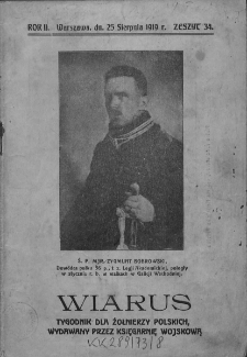 Wiarus. Pismo dla żołnierzy polskich wydawane przez Komisyę Wojskową. 1919. T. 2. Zeszyt 34