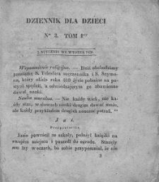 Dziennik dla Dzieci. 1830. T. 1. Nr 3