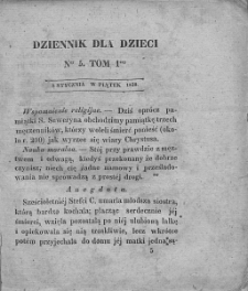 Dziennik dla Dzieci. 1830. T. 1. Nr 5