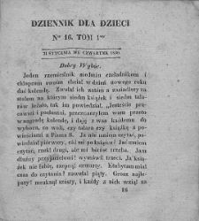 Dziennik dla Dzieci. 1830. T. 1. Nr 16