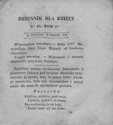 Dziennik dla Dzieci. 1830. T. 1. Nr 18