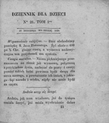 Dziennik dla Dzieci. 1830. T. 1. Nr 21