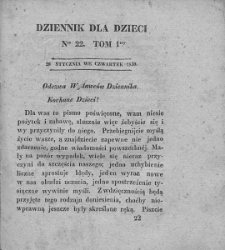 Dziennik dla Dzieci. 1830. T. 1. Nr 22