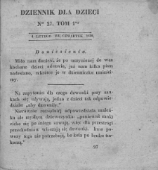 Dziennik dla Dzieci. 1830. T. 1. Nr 27