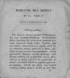 Dziennik dla Dzieci. 1830. T. 1. Nr 71