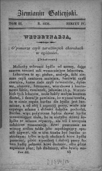 Ziemianin Galicyjski. Pismo poświęcone gospodarstwu krajowemu. 1836. T. 3 . Zeszyt 4