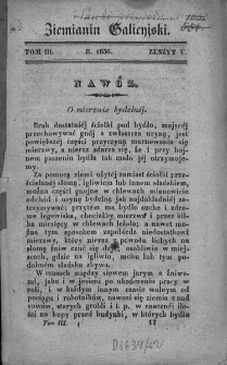 Ziemianin Galicyjski. Pismo poświęcone gospodarstwu krajowemu. 1836. T. 3 . Zeszyt 5