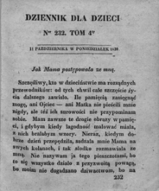 Dziennik dla Dzieci. 1830. T. 4. Nr 232