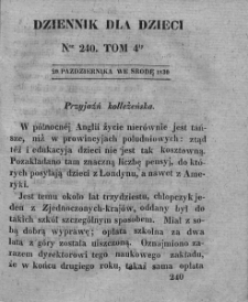 Dziennik dla Dzieci. 1830. T. 4. Nr 240