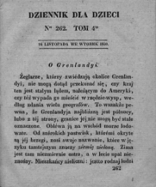 Dziennik dla Dzieci. 1830. T. 4. Nr 262