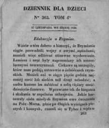 Dziennik dla Dzieci. 1830. T. 4. Nr 263