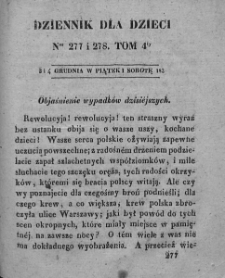 Dziennik dla Dzieci. 1830. T. 4. Nr 277-278