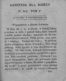 Dziennik dla Dzieci. 1830. T. 4. Nr 284