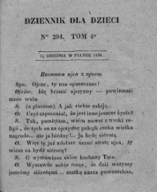 Dziennik dla Dzieci. 1830. T. 4. Nr 294
