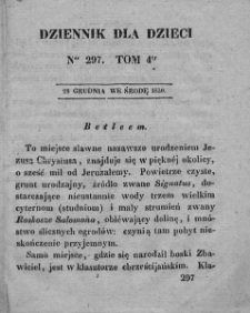 Dziennik dla Dzieci. 1830. T. 4. Nr 297