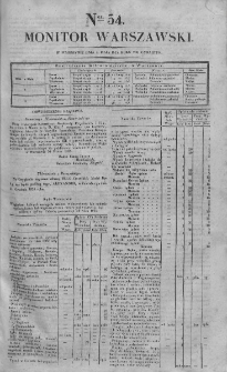 Monitor Warszawski 1825, nr 54