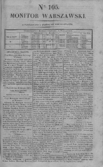 Monitor Warszawski 1825, nr 105