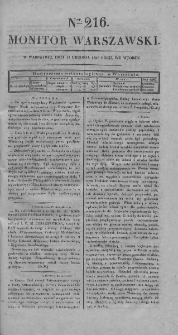 Monitor Warszawski 1827, nr 216
