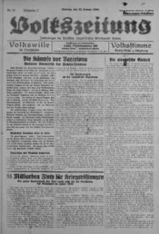 Volkszeitung 22 styczeń 1939 nr 22