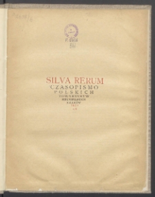 Silva Rerum : miesięcznik Towarzystwa Miłośników Książki w Krakowie. 1931. Tom VI