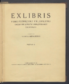 Exlibris : pismo poświęcone bibljofilstwu polskiemu. 1920. T. 3