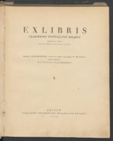Exlibris : czasopismo poświęcone książce. 1924. T. 5