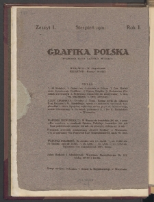 Grafika Polska : miesięcznik poświęcony sztuce graficznej. 1921. T1. Zeszyt 1