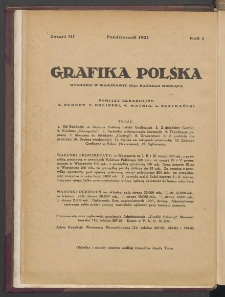 Grafika Polska : miesięcznik poświęcony sztuce graficznej. 1921. T1. Zeszyt 3