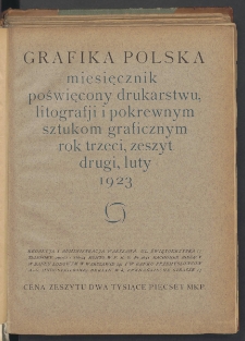 Grafika Polska : miesięcznik poświęcony sztuce graficznej. 1923. T3. Zeszyt 2