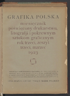 Grafika Polska : miesięcznik poświęcony sztuce graficznej. 1923. T3. Zeszyt 3
