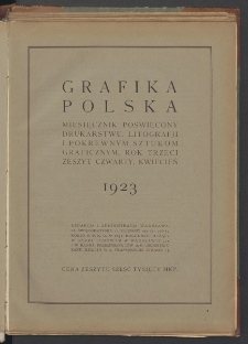 Grafika Polska : miesięcznik poświęcony sztuce graficznej. 1923. T3. Zeszyt 4