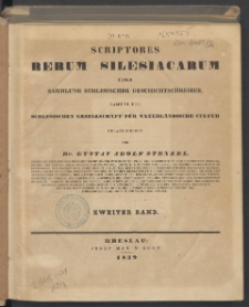 Scriptores Rerum Silesiacarum oder Sammlung Schlesischer Geschichtschreiber. Bd. 2