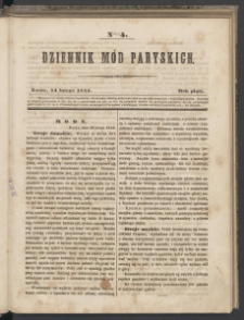Dziennik Mód Paryskich. T.5. 1844. Nr 5