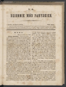 Dziennik Mód Paryskich. T.5. 1844. Nr 6