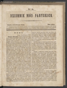 Dziennik Mód Paryskich. T.5. 1844. Nr 8