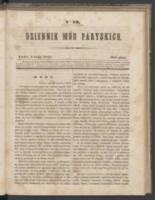 Dziennik Mód Paryskich. T.5. 1844. Nr 10