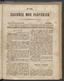 Dziennik Mód Paryskich. T.5. 1844. Nr 14