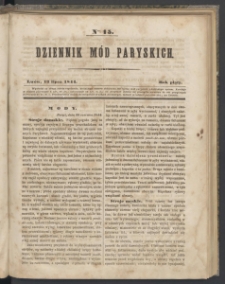 Dziennik Mód Paryskich. T.5. 1844. Nr 15