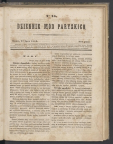 Dziennik Mód Paryskich. T.5. 1844. Nr 16