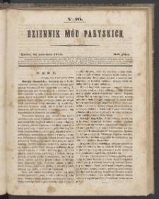 Dziennik Mód Paryskich. T.5. 1844. Nr 20