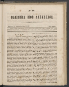 Dziennik Mód Paryskich. T.5. 1844. Nr 22